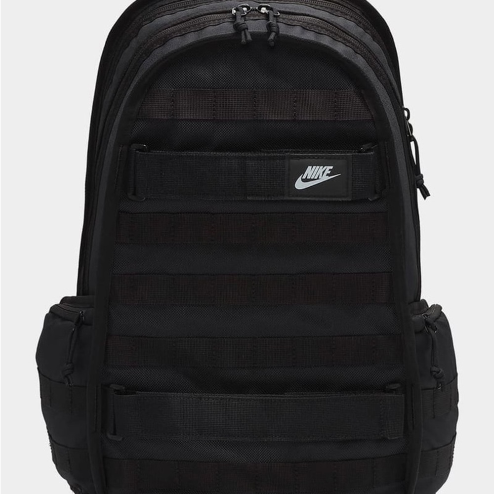 Nike Men's Black Backpack with Silver Logo